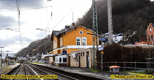 Bahnhof in Oberwesel am Rhein.